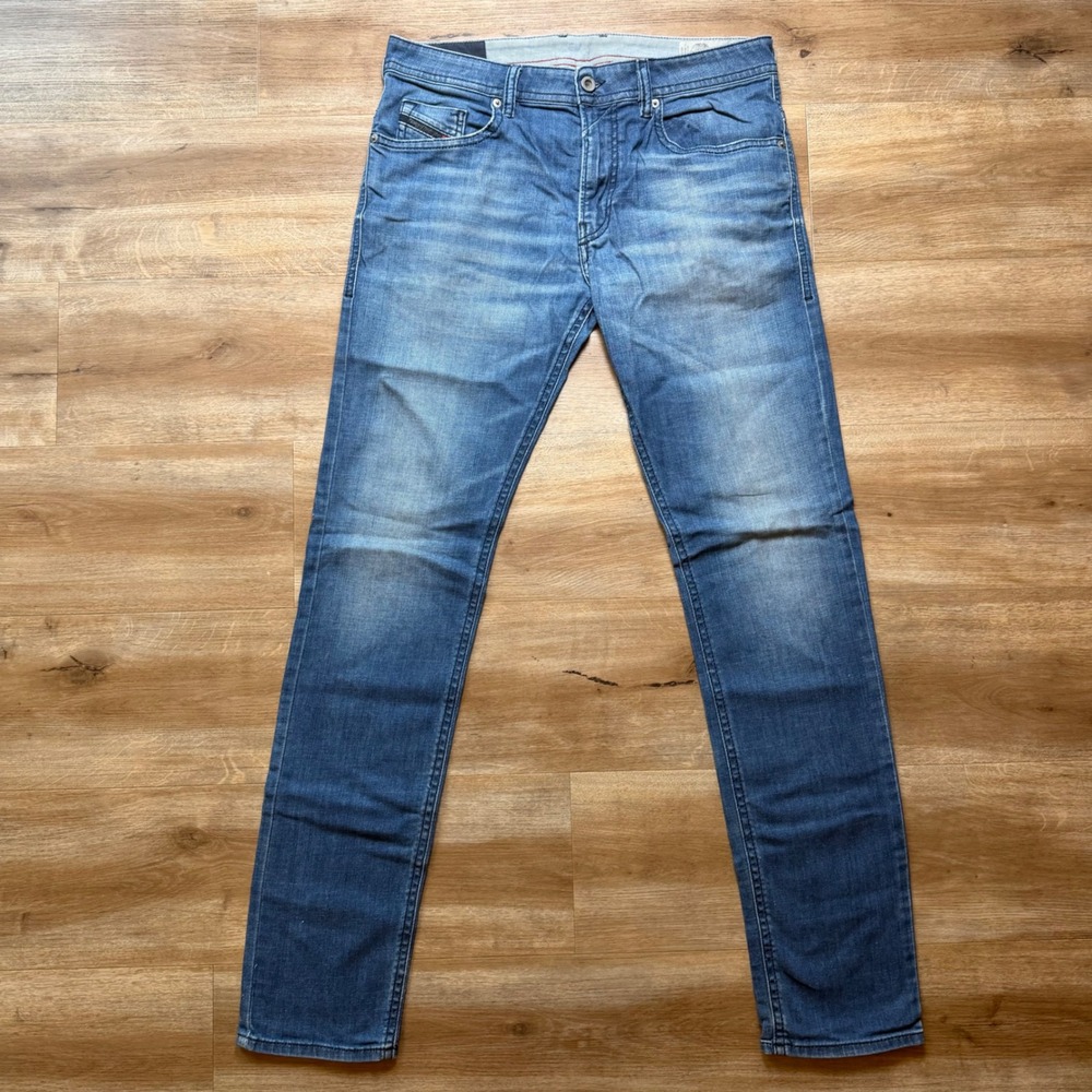 Diesel Thommer Jeans Men 32x34 Blue Slim Skinny Stretch Medium Wash Denim 084MW